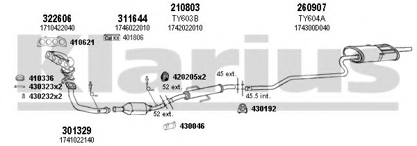 KLARIUS 900401E Exhaust System